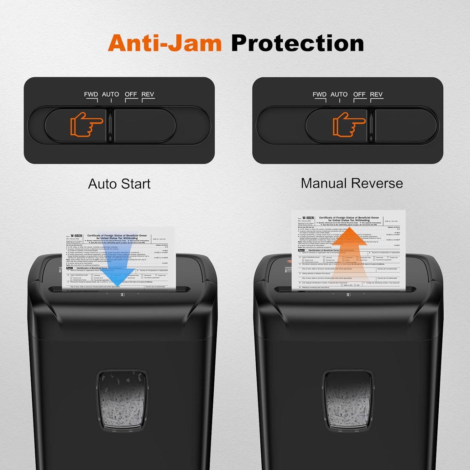 image:imageBonsaii 12Sheet Cross Cut Shredder P4 High Security Shredding 55 Gal Heavy Duty for Home Office Shreds Paper Credit Card Mail Staples with Transparent Window WhiteDark Black