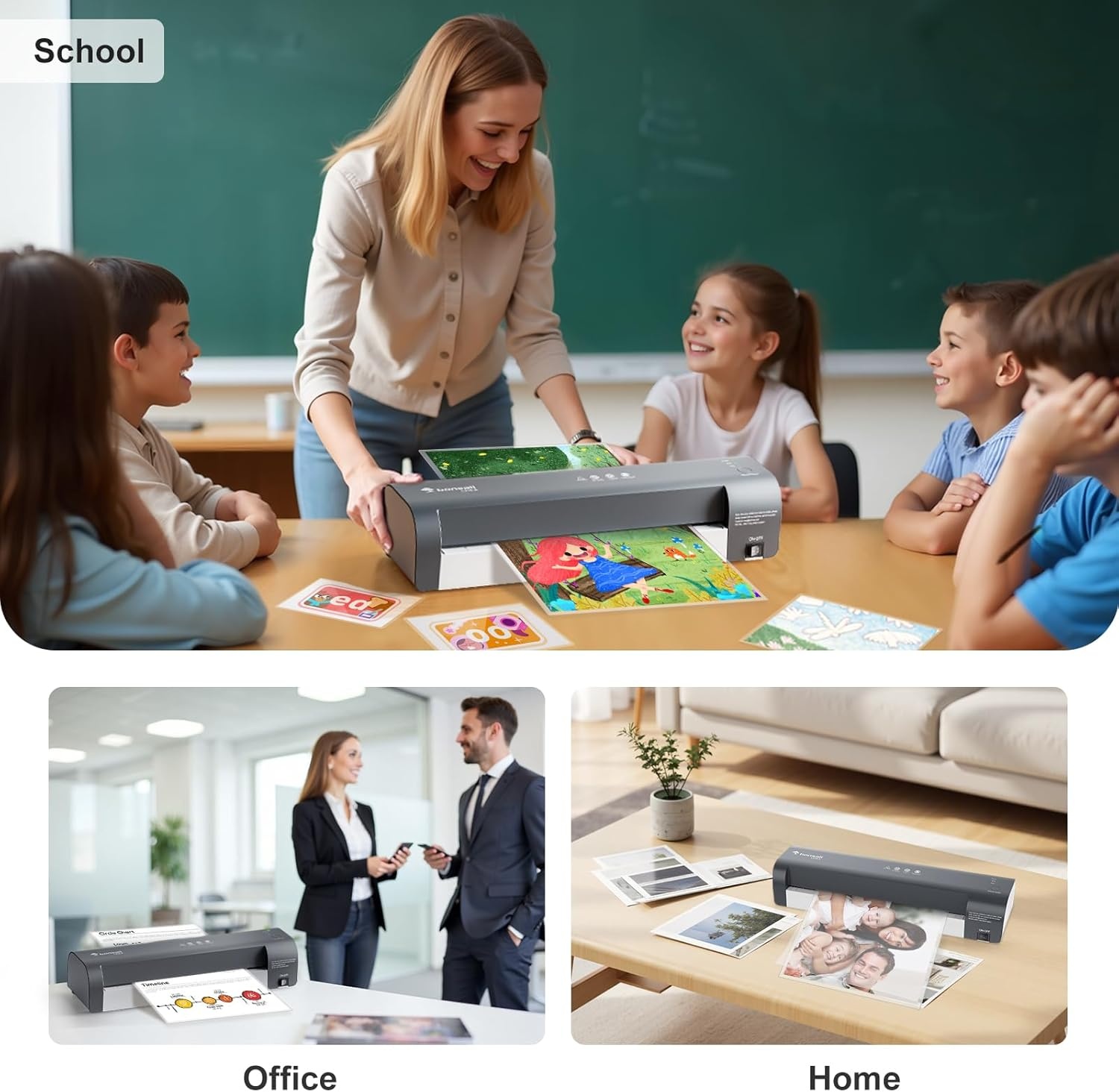 image:imageBonsaii 13 Inch Laminator Machine with Never Jam Technology Laminator Machine 11x17 Inch with Laminating Sheets Laminating Machine for Home Office and Classroom Organization Supplies L318ADark Grey