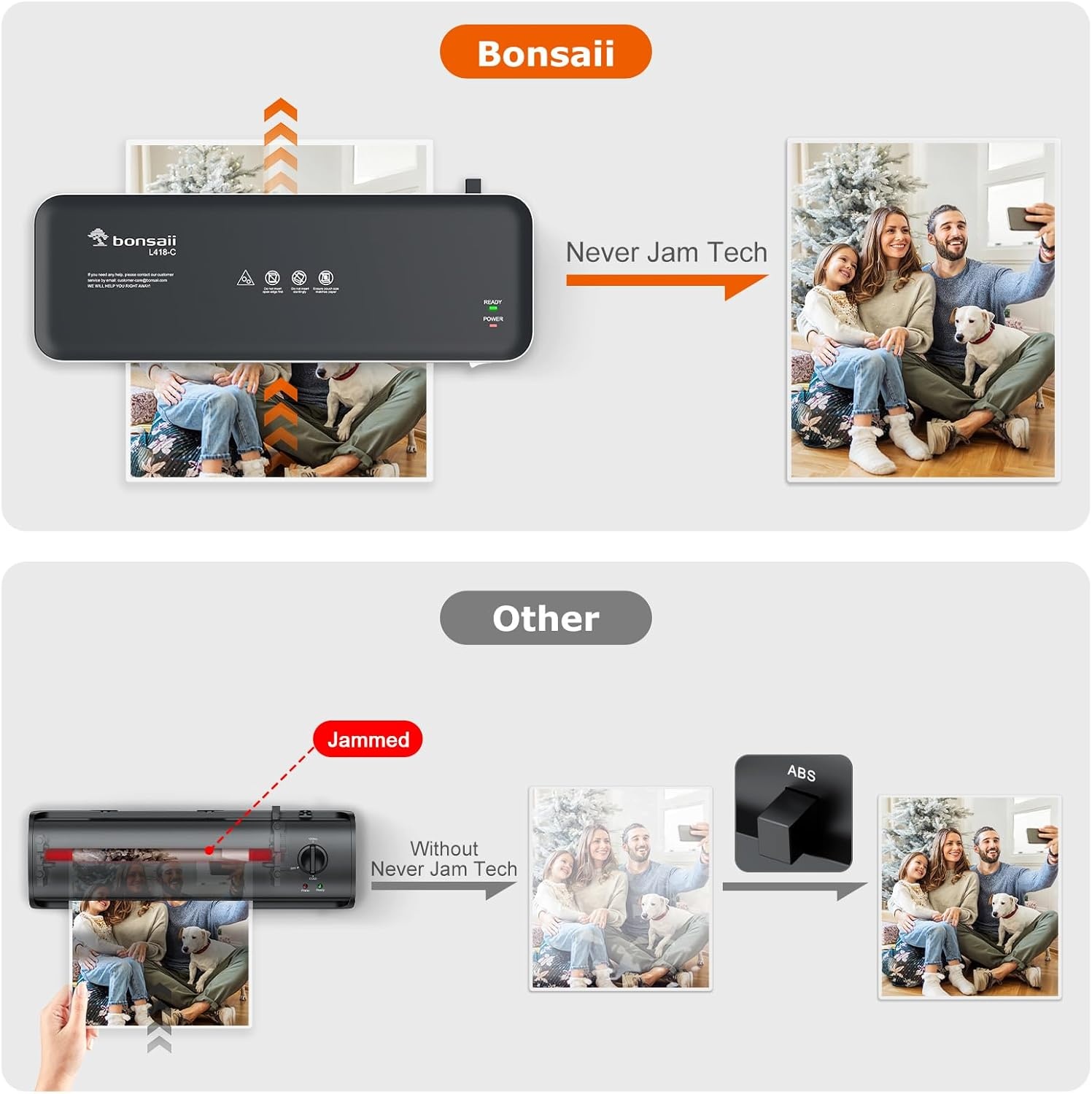 image:imageBonsaii Laminator 9 Inch 4 in1 Thermal Laminator Machine Never Jam Technology with 40 Laminting Sheets Paper Cutter Corner Rounder for Home Office School Business9 Inch Grey 50 Pouches