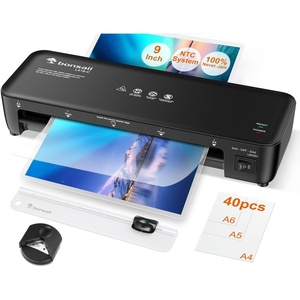 image:imageBonsaii Laminator 9 Inch 4 in1 Thermal Laminator Machine Never Jam Technology with 40 Laminting Sheets Paper Cutter Corner Rounder for Home Office School Business9 Inch Black Set  40 Pouches