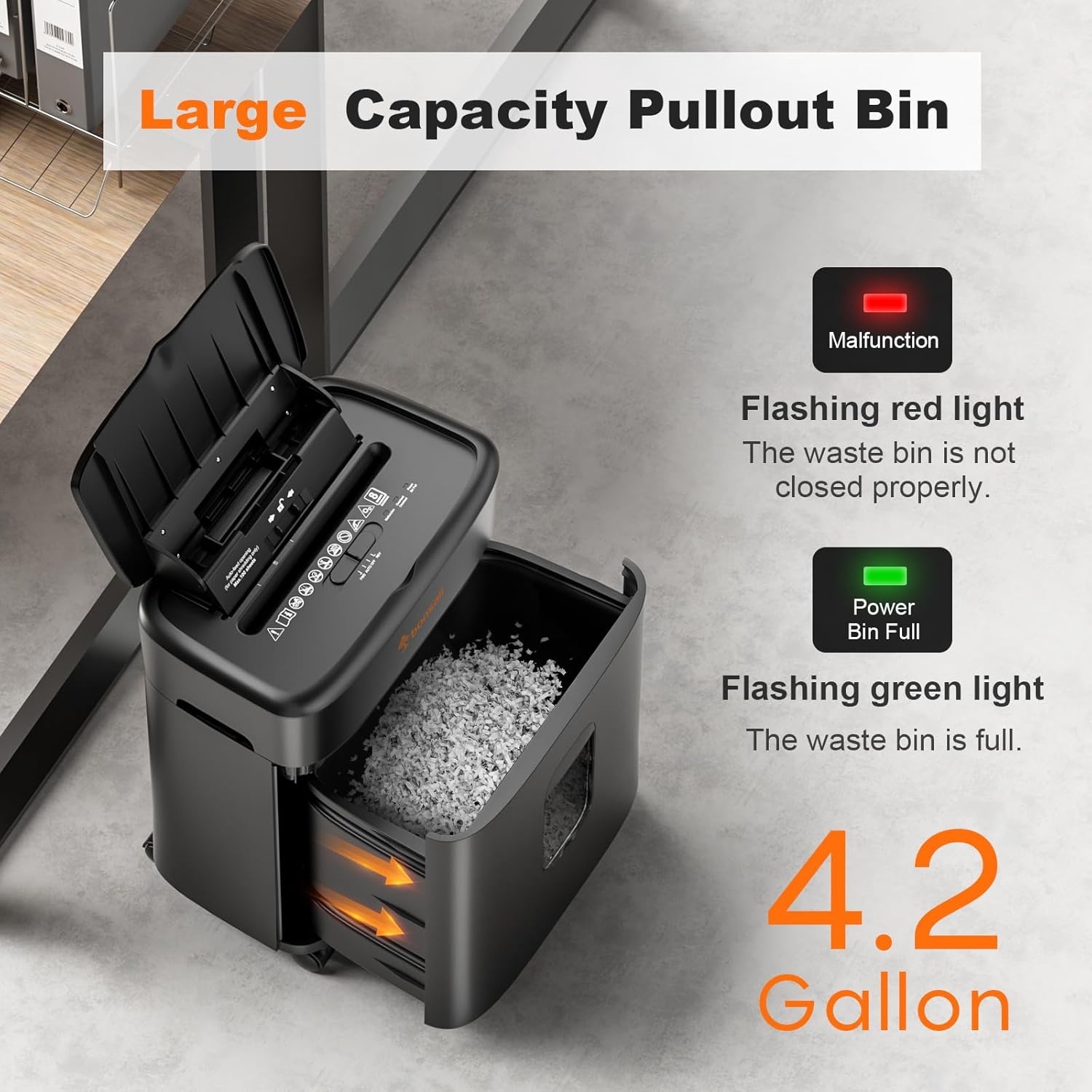 image:imageBonsaii 100 Sheets Auto Feed Paper Shredder Up to 30 Minutes Shredders for Home Office Use MicroCut Heavy Duty Shredder 42 GallonsSecurity Level P4 C231D100 Sheets