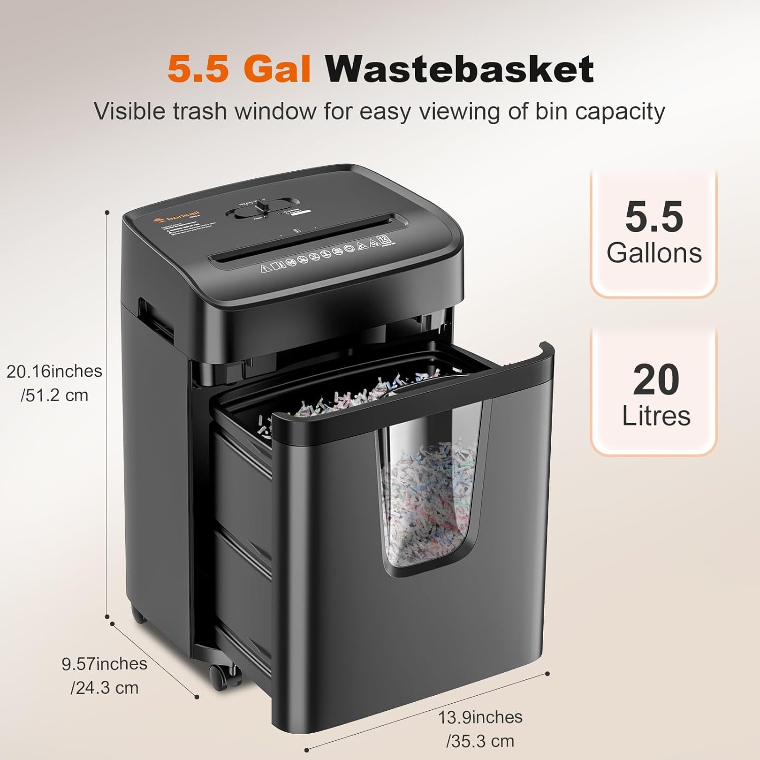 image:imageBonsaii 100 Sheets Auto Feed Paper Shredder Up to 30 Minutes Shredders for Home Office Use MicroCut Heavy Duty Shredder 42 GallonsSecurity Level P4 C231D10 Sheet