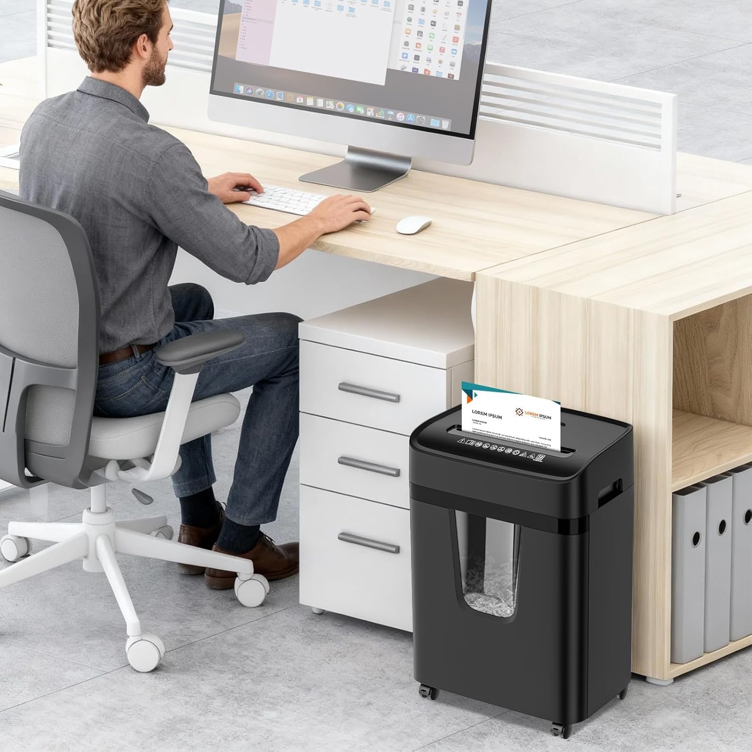 image:imageBonsaii 100 Sheets Auto Feed Paper Shredder Up to 30 Minutes Shredders for Home Office Use MicroCut Heavy Duty Shredder 42 GallonsSecurity Level P4 C231D10 Sheet