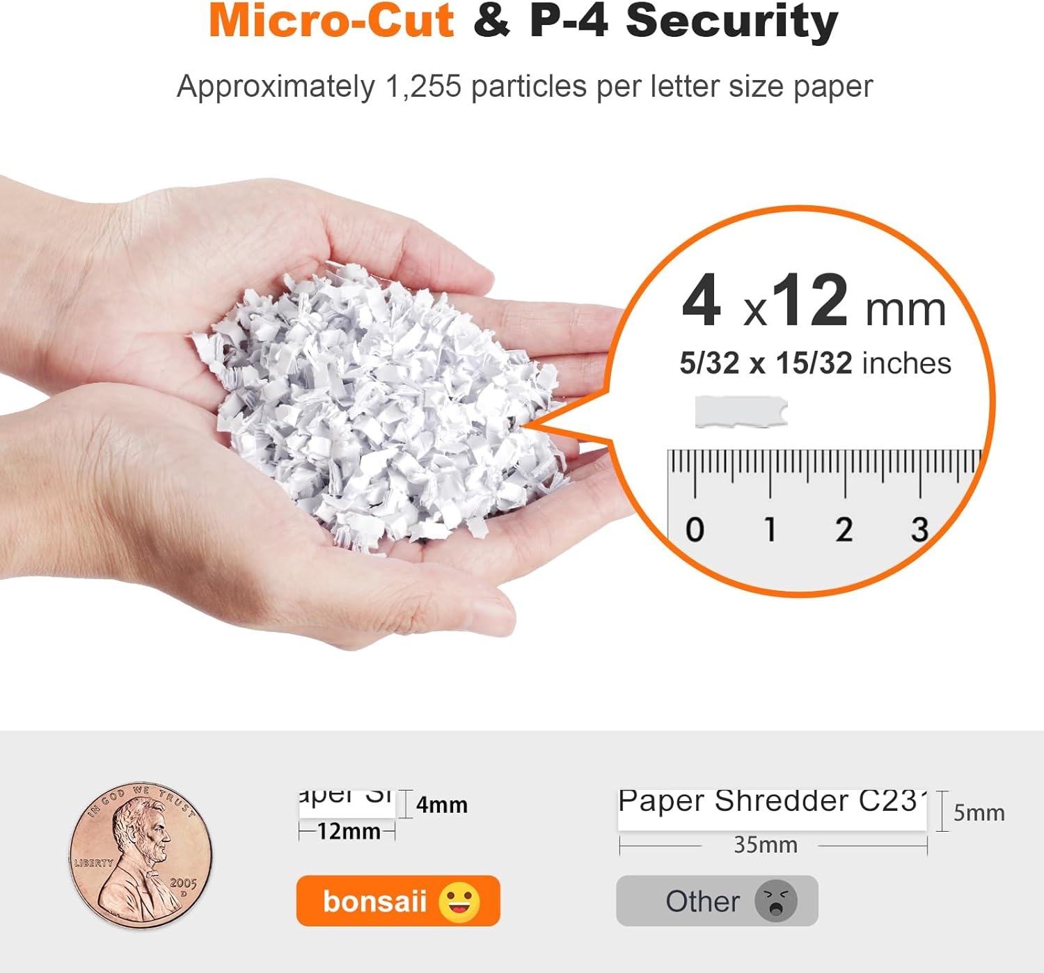 image:imageBonsaii 100 Sheets Auto Feed Paper Shredder Up to 30 Minutes Shredders for Home Office Use MicroCut Heavy Duty Shredder 42 GallonsSecurity Level P4 C231D100 Sheets