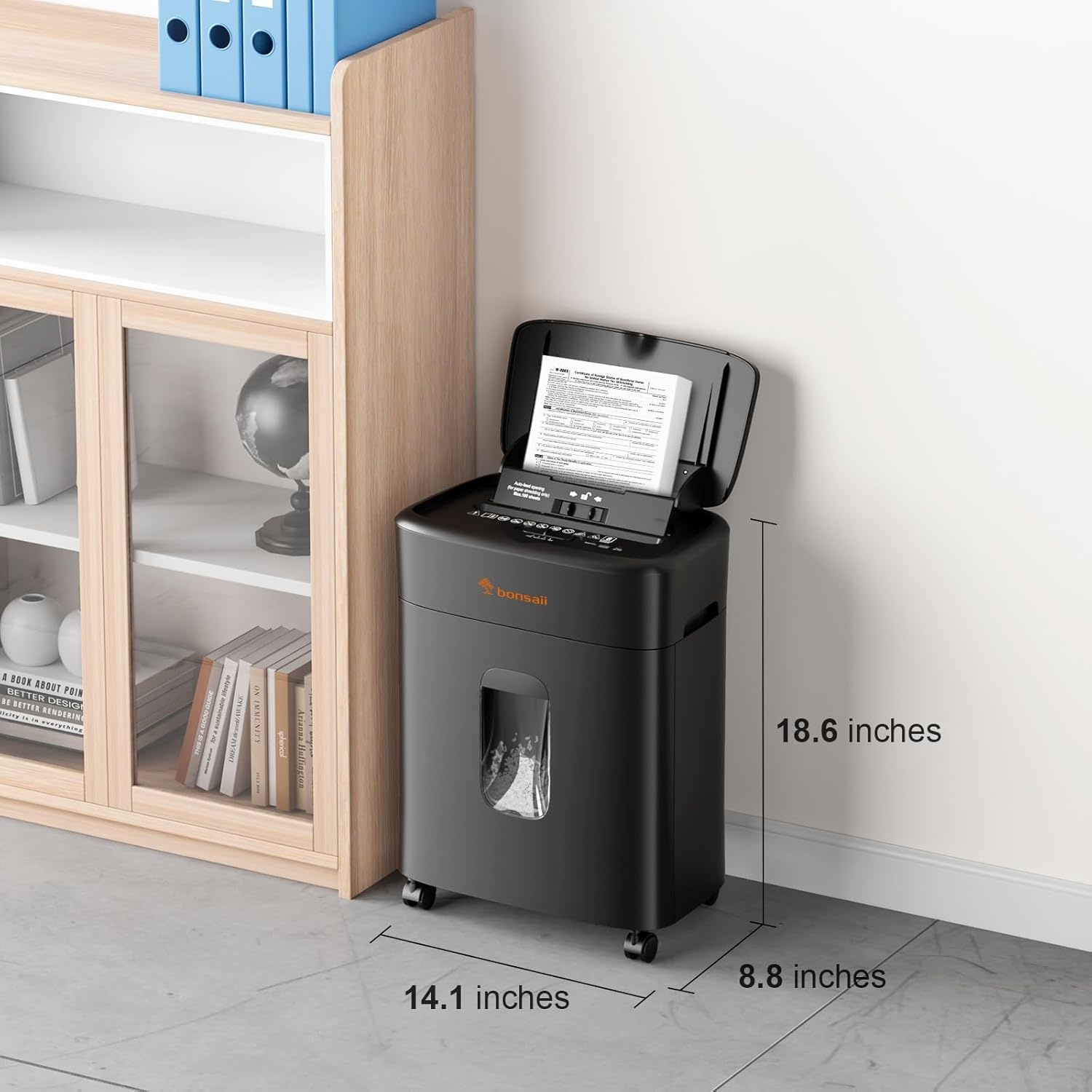 image:imageBonsaii 100 Sheets Auto Feed Paper Shredder Up to 30 Minutes Shredders for Home Office Use MicroCut Heavy Duty Shredder 42 GallonsSecurity Level P4 C231D100 Sheets