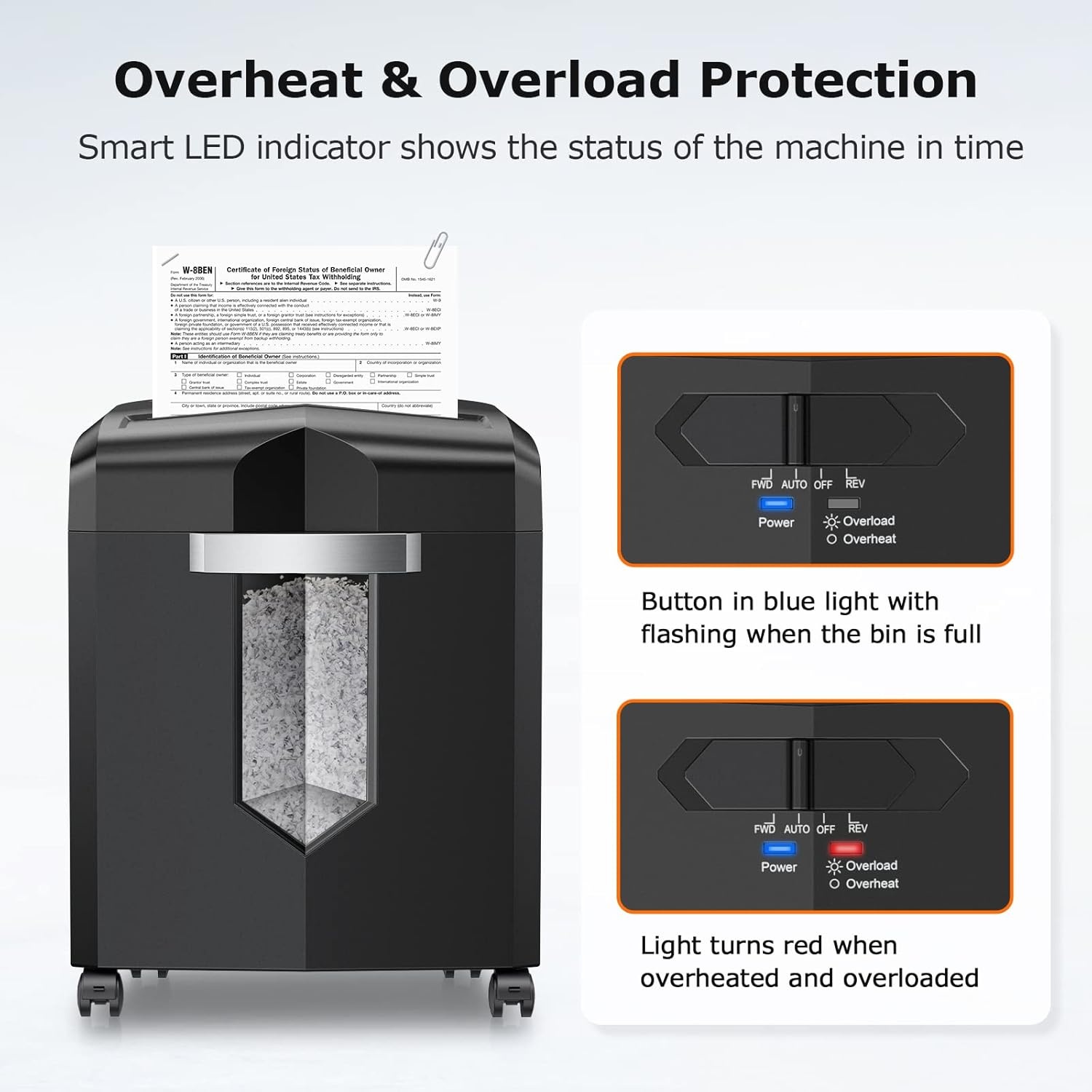image:imageBonsaii 12Sheet Micro Cut Shredders for Home Office 60 Minute P4 Security Level Paper Shredder for CD Credit Card Mails Staple Clip with JamProof System amp 42 Gal Pullout Bin C266BBlack