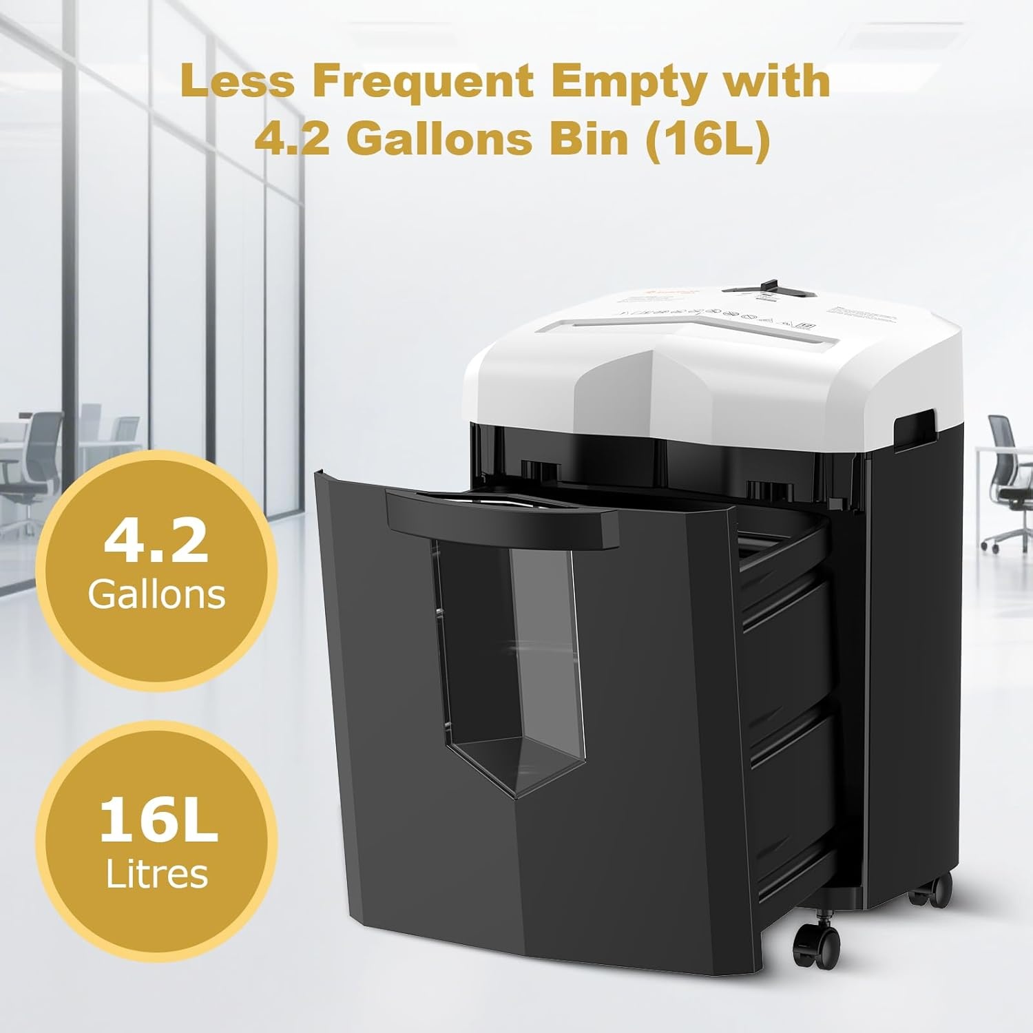 image:imageBonsaii 12Sheet Micro Cut Shredders for Home Office 60 Minute P4 Security Level Paper Shredder for CD Credit Card Mails Staple Clip with JamProof System amp 42 Gal Pullout Bin C266BBlackWhite