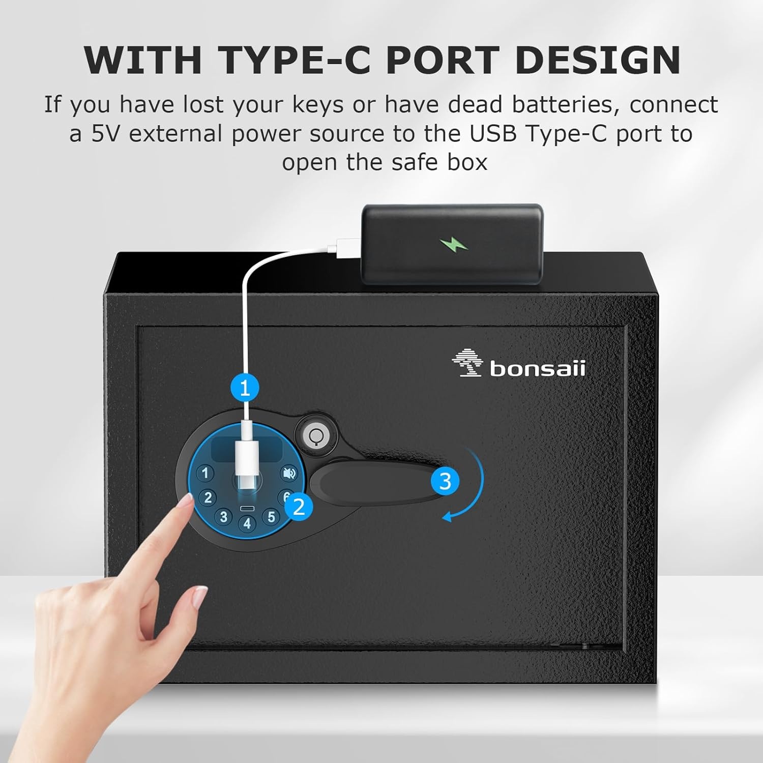 image:imageBonsaii Safe 06 Cubic Safe Box with Electronic Keypad Removable Shelf for Valuables Jewelry and Documents in Home Hotel or Business 984 x 1378 x 984 Inches SF002060 cuft