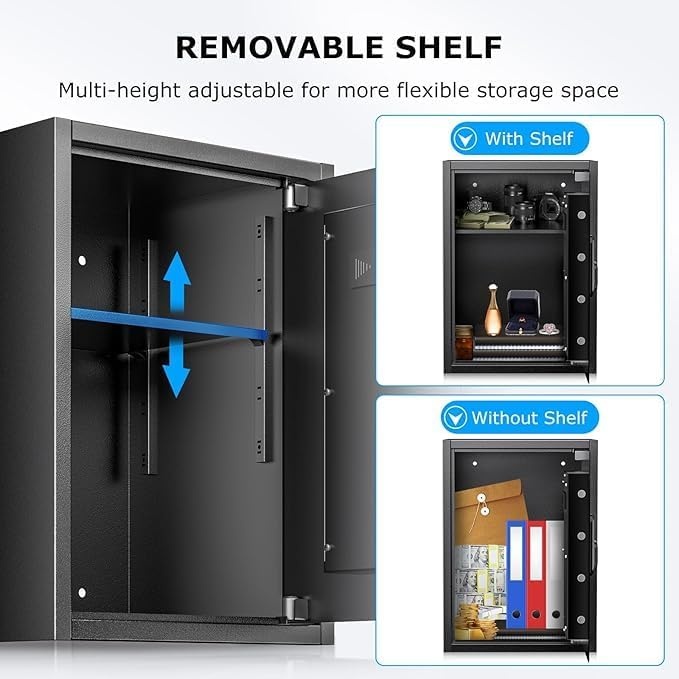 image:imageBonsaii Safe 06 Cubic Safe Box with Electronic Keypad Removable Shelf for Valuables Jewelry and Documents in Home Hotel or Business 984 x 1378 x 984 Inches SF00218 cuft