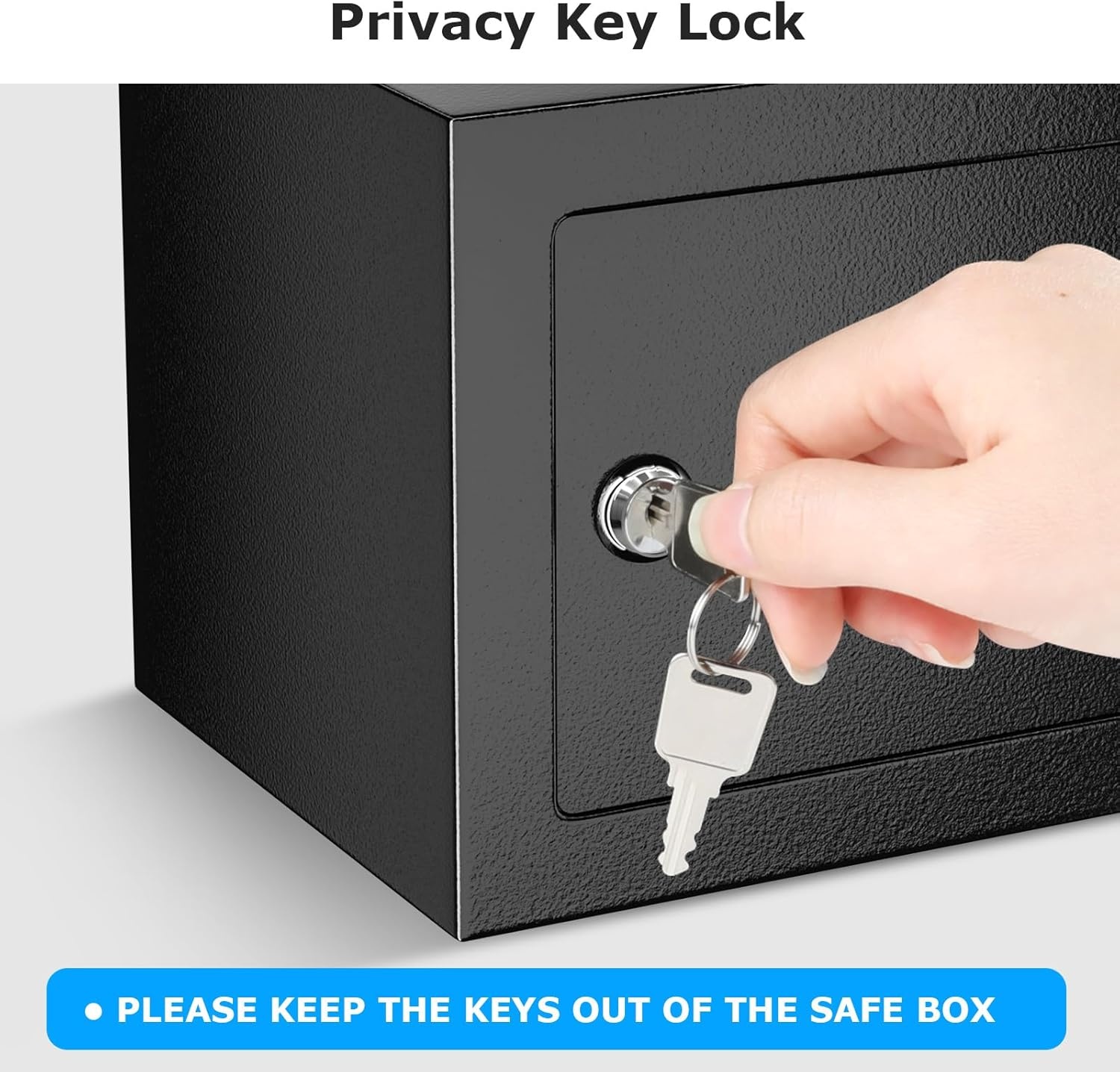 image:imageBonsaii Safe Box with Electronic Keypad Steel Security Lock Box with Key 023 Cubic Feet 906 W x 669 D x 669 H Small Hidden Safe for Cash JewelryKey Lock