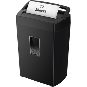 image:imageBonsaii 12Sheet Micro Cut Shredder P4 Security Level Shreds Paper CD Credit Card Mail Staple amp Clip  60 Min Continuous Use JamProof System 42 Gal Pullout BinBlack