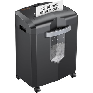 image:imageBonsaii 12Sheet Micro Cut Shredders for Home Office 60 Minute P4 Security Level Paper Shredder for CD Credit Card Mails Staple Clip with JamProof System amp 42 Gal Pullout Bin C266BBlack