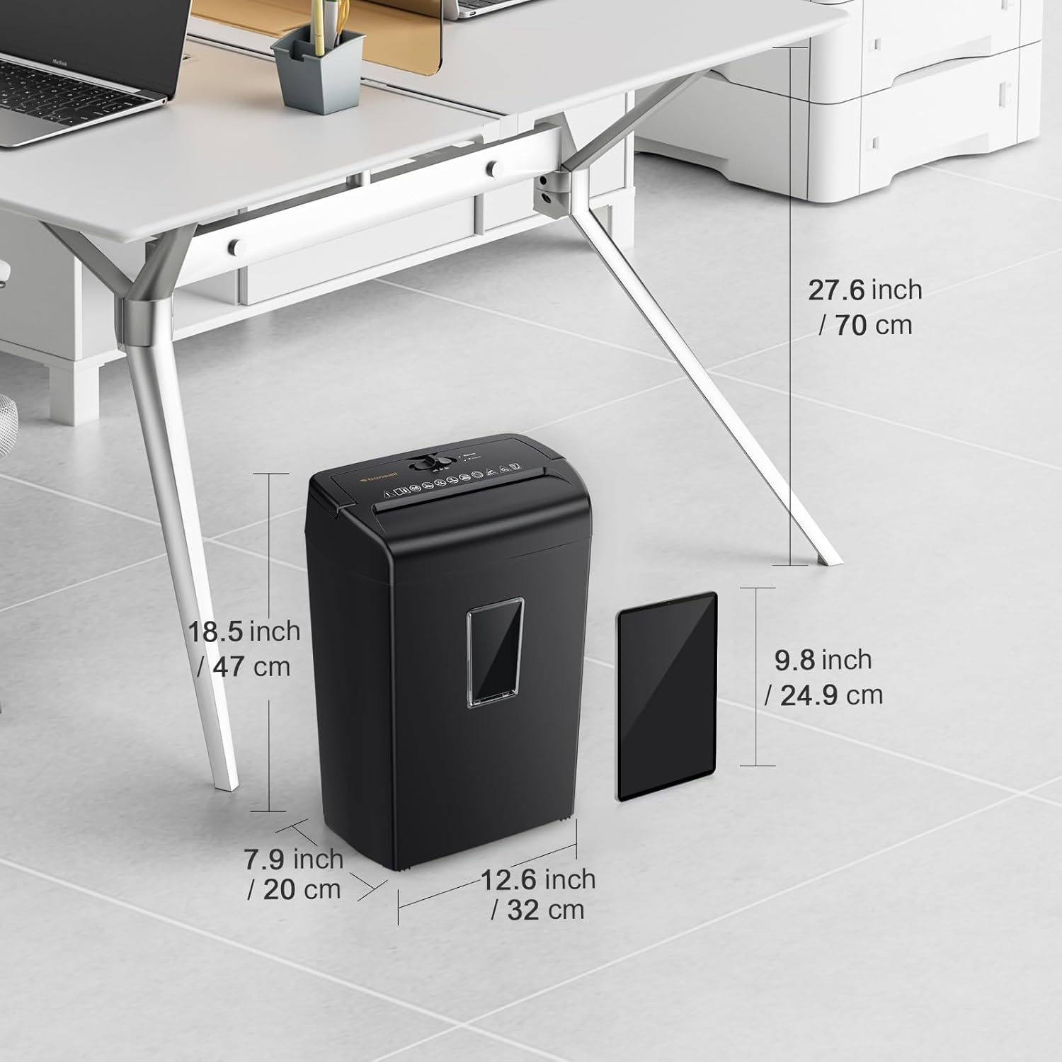 image:imageBonsaii 10Sheet Cross Cut Paper Shredder 55 Gal Home Office Heavy Duty Shredder for Credit Card Staple Clip with Transparent WindowC209D1 0 Sheet Crosscut