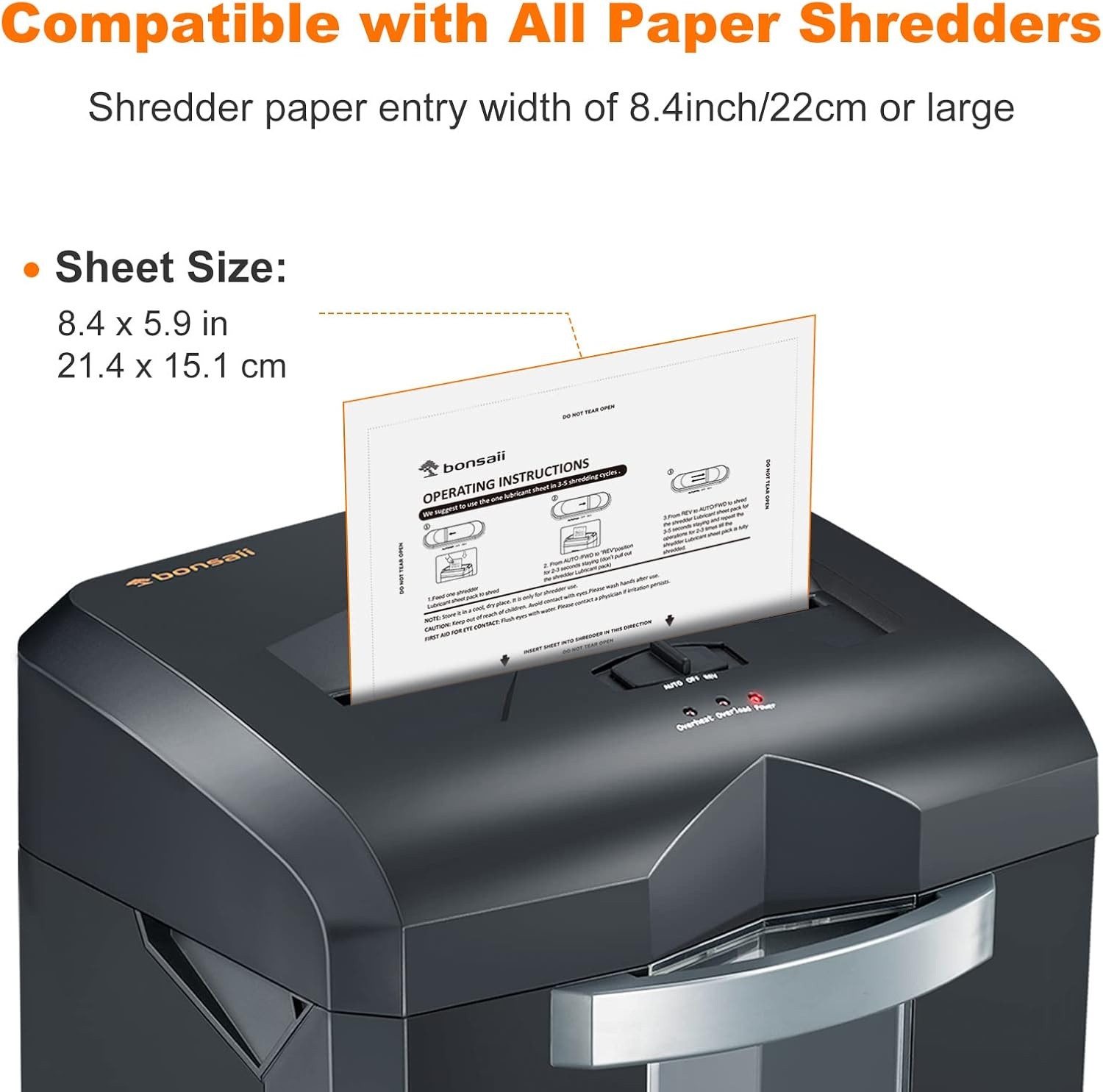 image:imageBonsaii 12Sheet Paper Shredder for Home Office Use amp 12 Pack Lubricant Sheets
