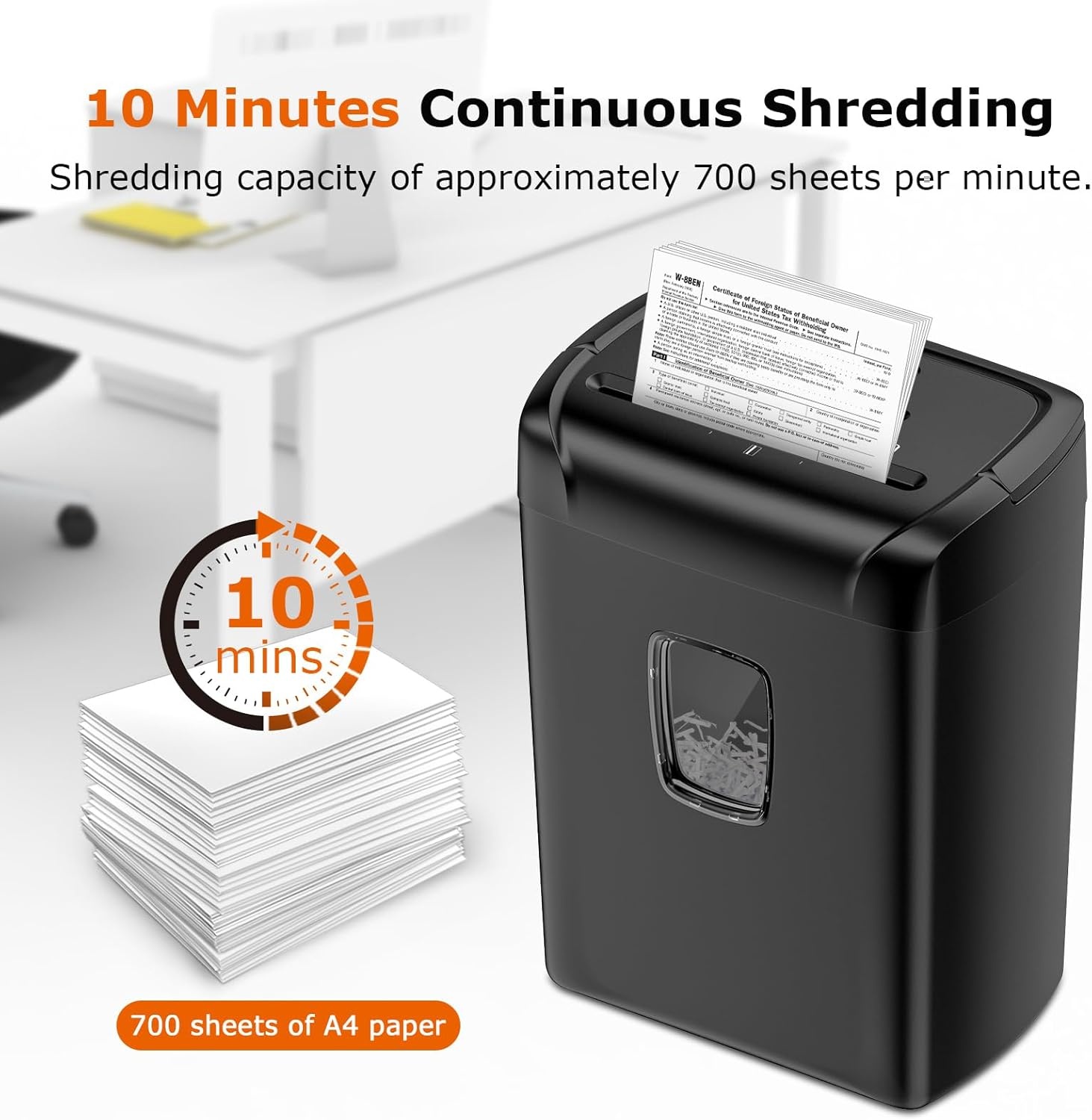 image:imageBonsaii 12Sheet Paper Shredder for Home Office Use amp 12 Pack Lubricant Sheets