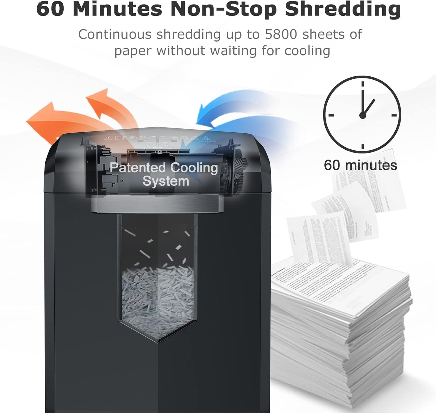image:imageBonsaii 16Sheet Microcut Paper Shredder 60Minute Home Office Heavy Duty Shredder for CDCredit Card P4 Level with 6Gal Pullout Bin C149D1 8 Sheet Cross Cut