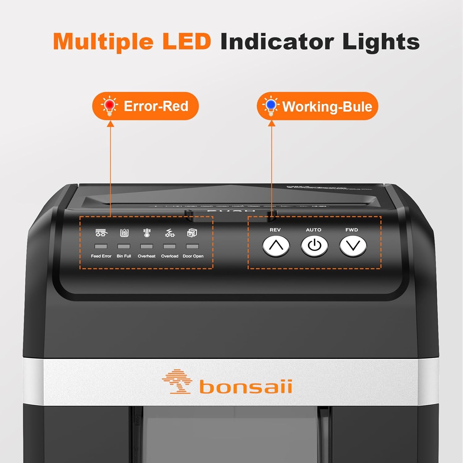 image:imageBonsaii 200Sheet Auto Feed Paper Shredder 60Min Nonstop Heavy Duty Shredders for Office 81Gal Bin P4 High Security Micro Cut Large Commercial Paper Shredder for Business C283A New VersionBlack
