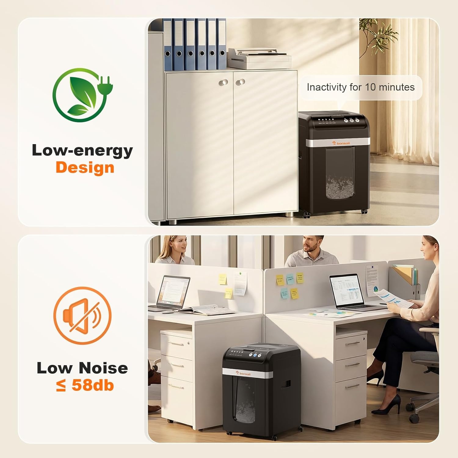 image:imageBonsaii 200Sheet Auto Feed Paper Shredder 60Min Nonstop Heavy Duty Shredders for Office 81Gal Bin P4 High Security Micro Cut Large Commercial Paper Shredder for Business C283A New VersionBlack