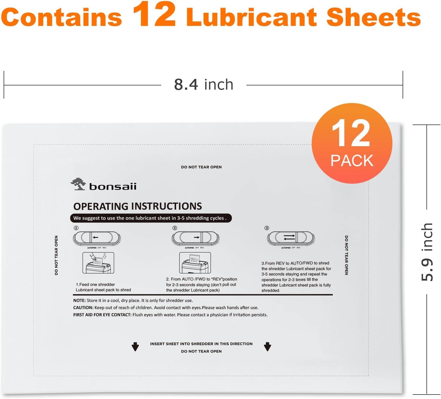 image:imageBonsaii 8 Sheet Strip Cut S120C Paper Shredder for Home Office Use amp 12 Pack Lubricant Sheets