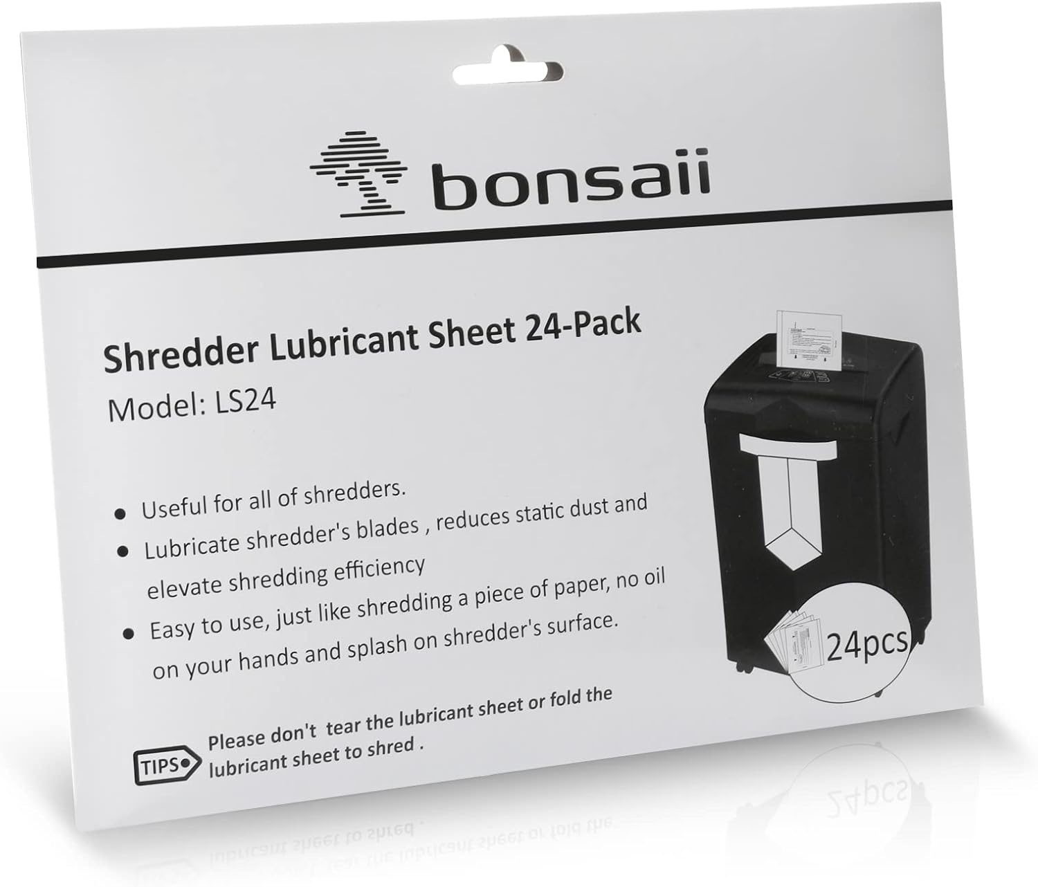 image:imageBonsaii 8 Sheet Strip Cut S120C Paper Shredder for Home Office Use amp 24 Pack Lubricant Sheets