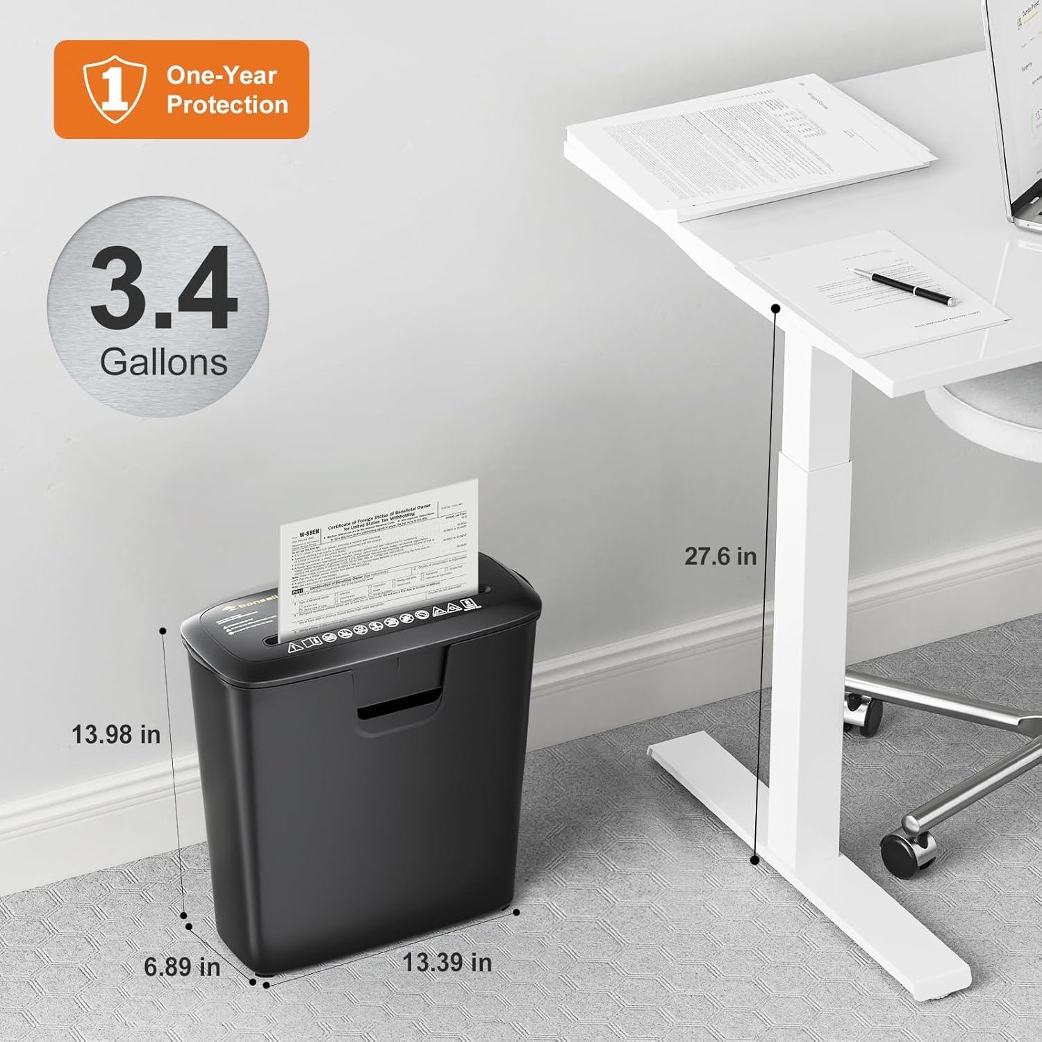 image:imageBonsaii 8 Sheet Strip Cut S120C Paper Shredder for Home Office Use amp 24 Pack Lubricant Sheets