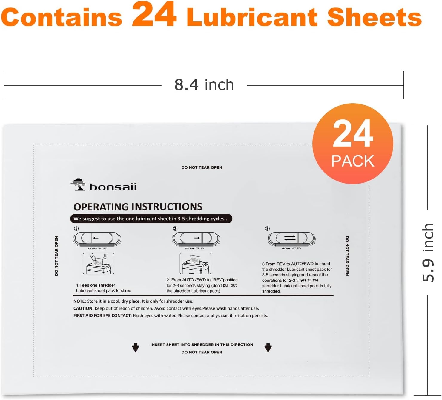 image:imageBonsaii 8 Sheet Strip Cut S120C Paper Shredder for Home Office Use amp 24 Pack Lubricant Sheets