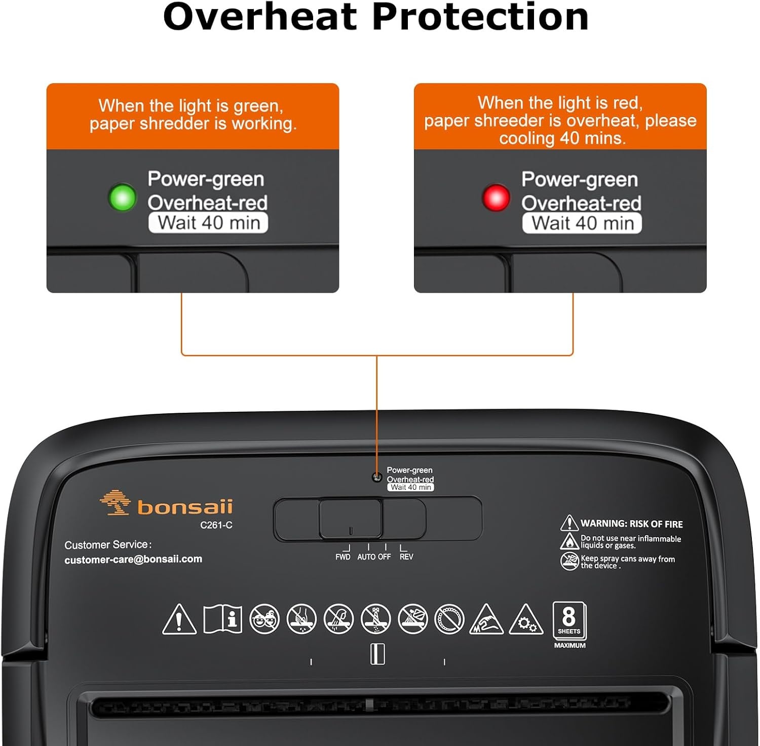 image:imageBonsaii Paper Shredder 8Sheet Crosscut Home Office Shredder with 42 Gallon Bin P4 Security Level Document Shredder Shred Credit CardMailStapleClip C261C UpdatedCrosscut 8 Sheet