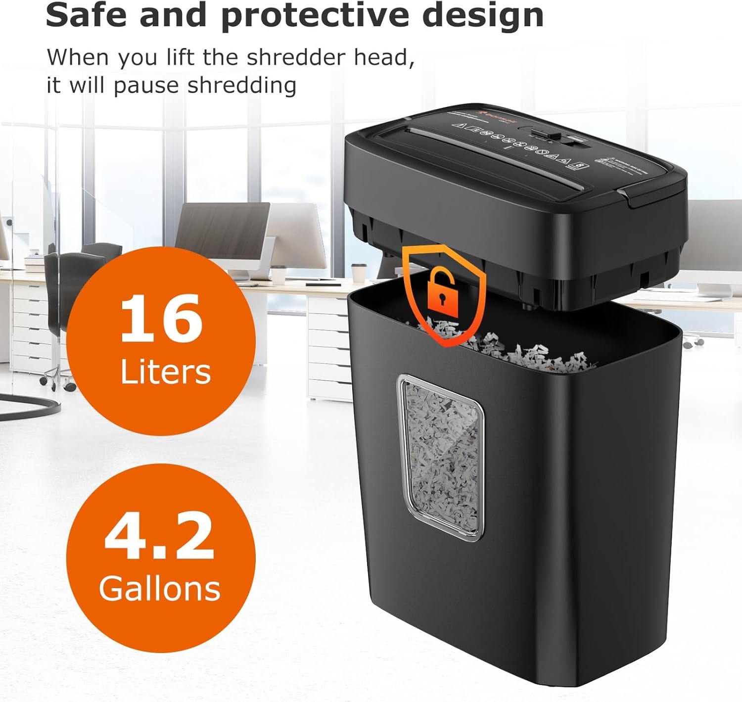 image:imageBonsaii Paper Shredder 8Sheet Crosscut Home Office Shredder with 42 Gallon Bin P4 Security Level Document Shredder Shred Credit CardMailStapleClip C261C UpdatedCrosscut 8 Sheet