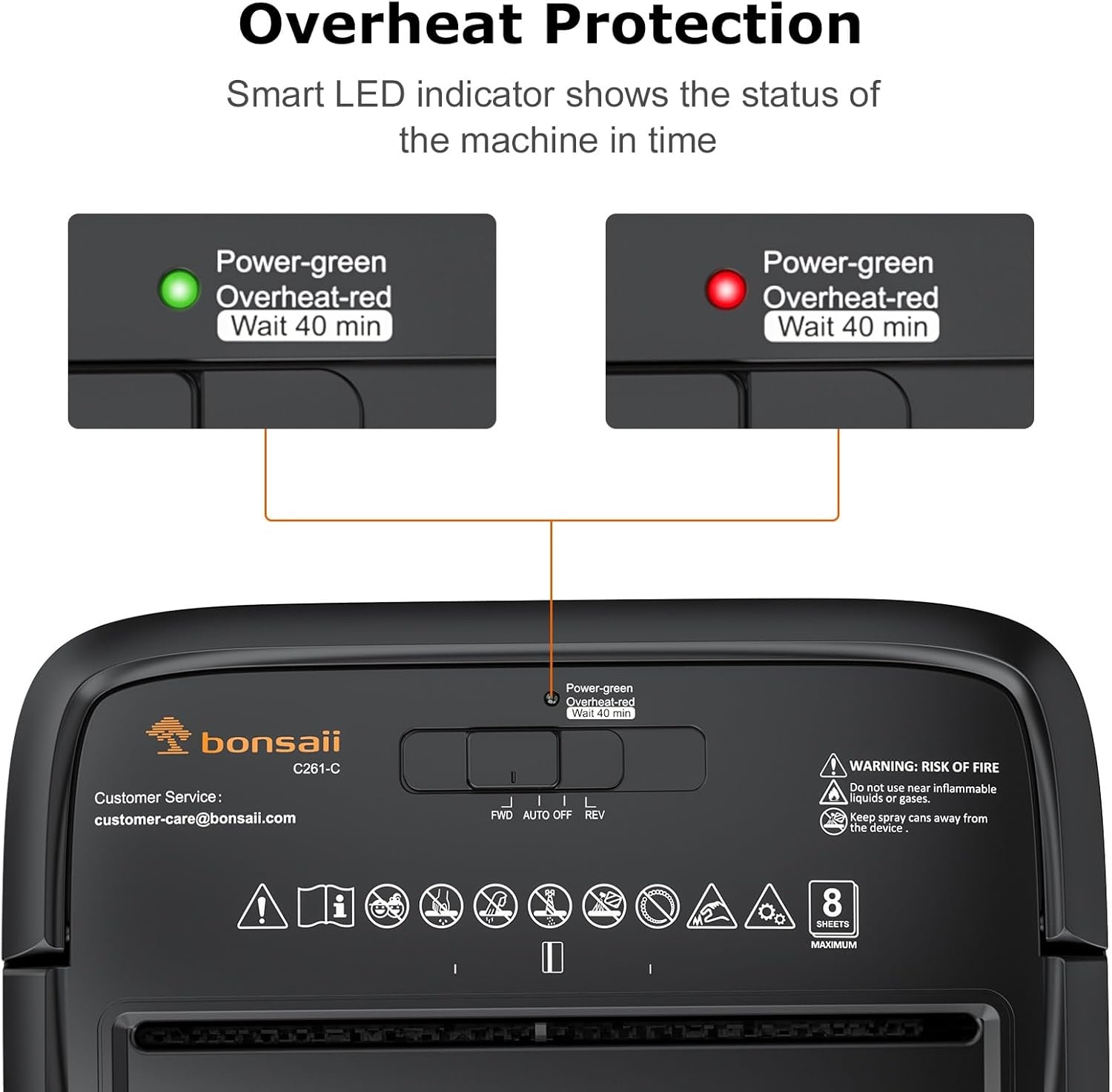 image:imageBonsaii Paper Shredder 8Sheet Crosscut Home Office Shredder with 42 Gallon Bin P4 Security Level Document Shredder Shred Credit CardMailStapleClip C261C UpdatedCrosscut 8 Sheet Updated