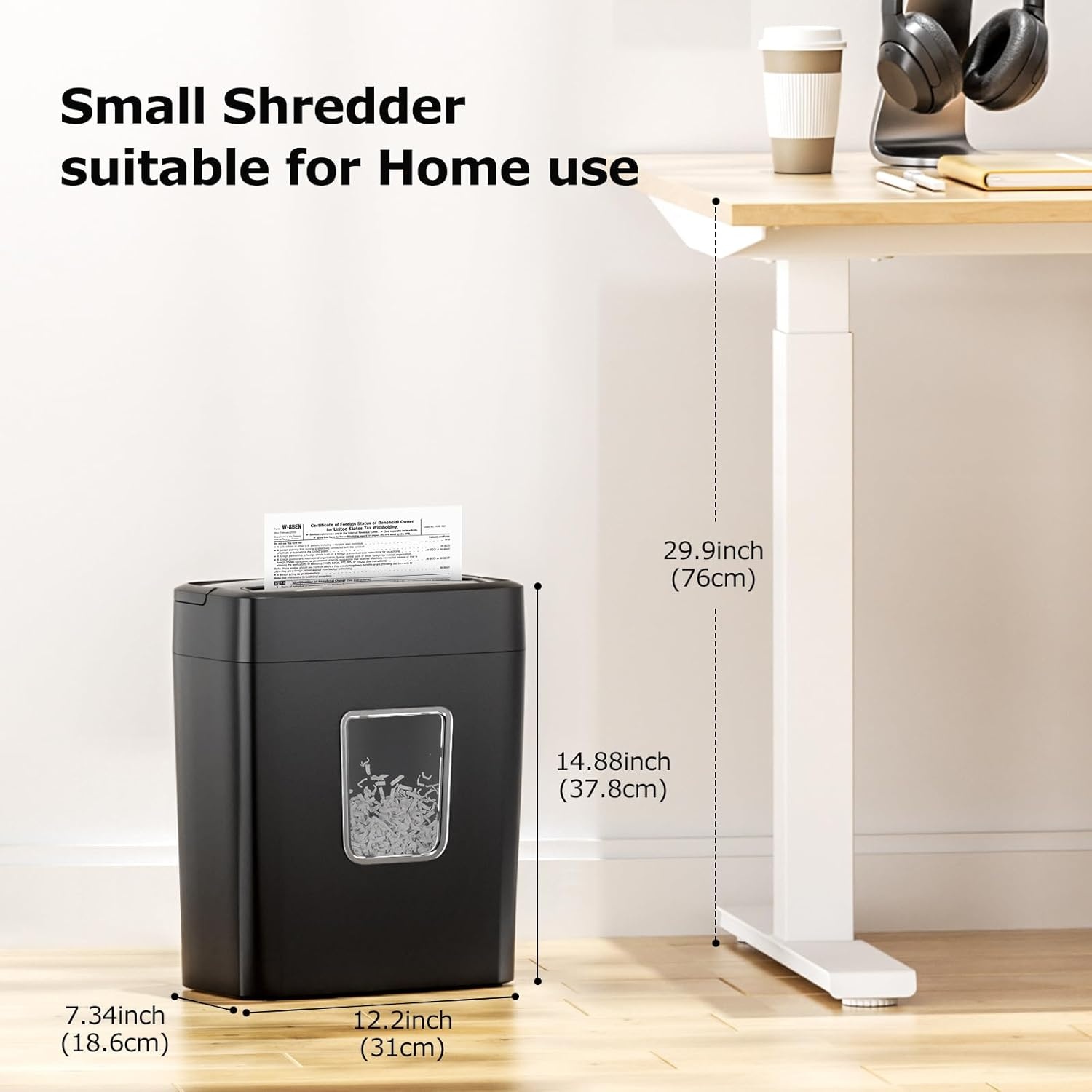 image:imageBonsaii Paper Shredder 8Sheet Crosscut Home Office Shredder with 42 Gallon Bin P4 Security Level Document Shredder Shred Credit CardMailStapleClip C261C UpdatedCrosscut 8 Sheet