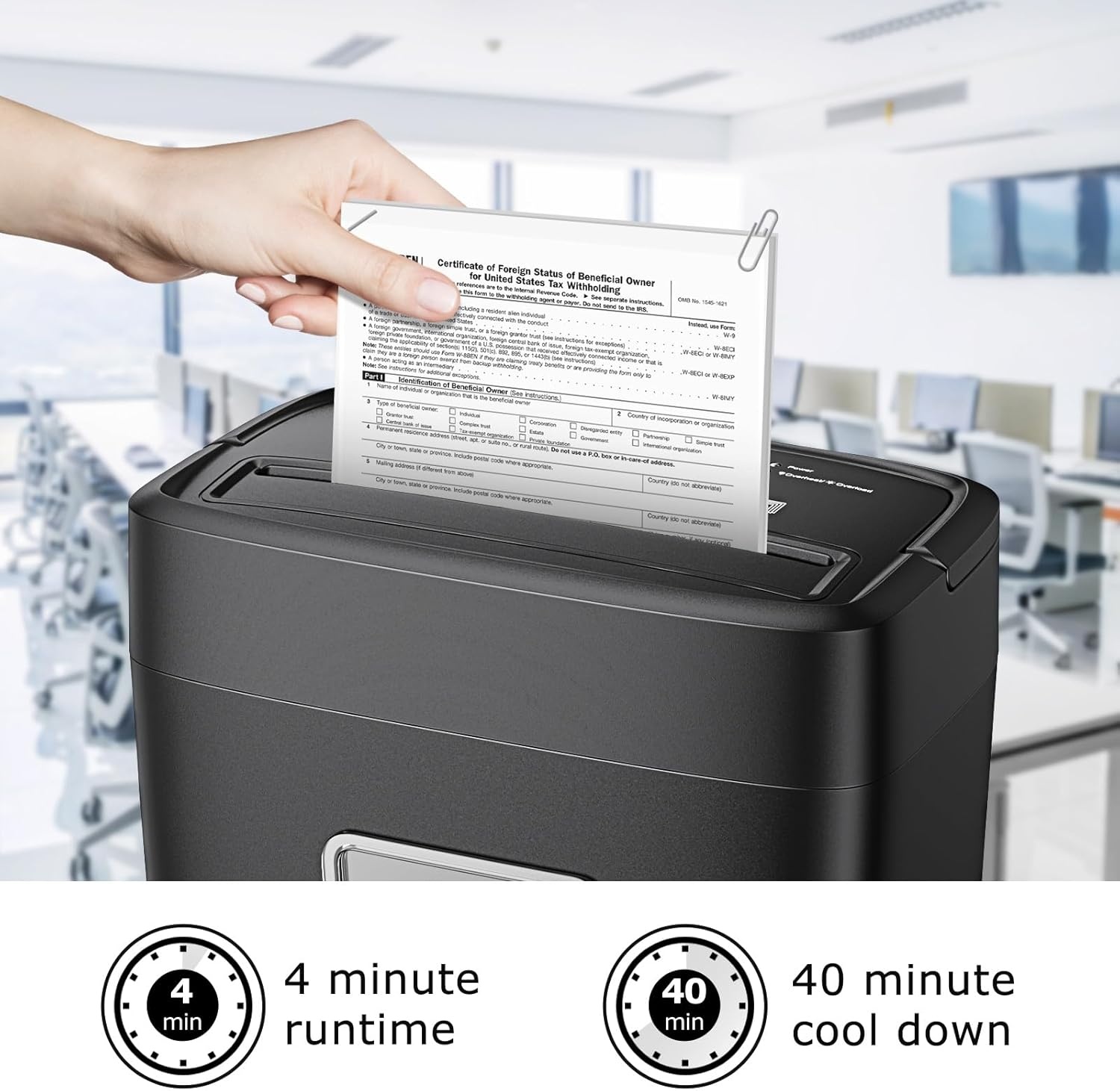 image:imageBonsaii Paper Shredder 8Sheet Crosscut Home Office Shredder with 42 Gallon Bin P4 Security Level Document Shredder Shred Credit CardMailStapleClip C261C UpdatedCrosscut 8 Sheet