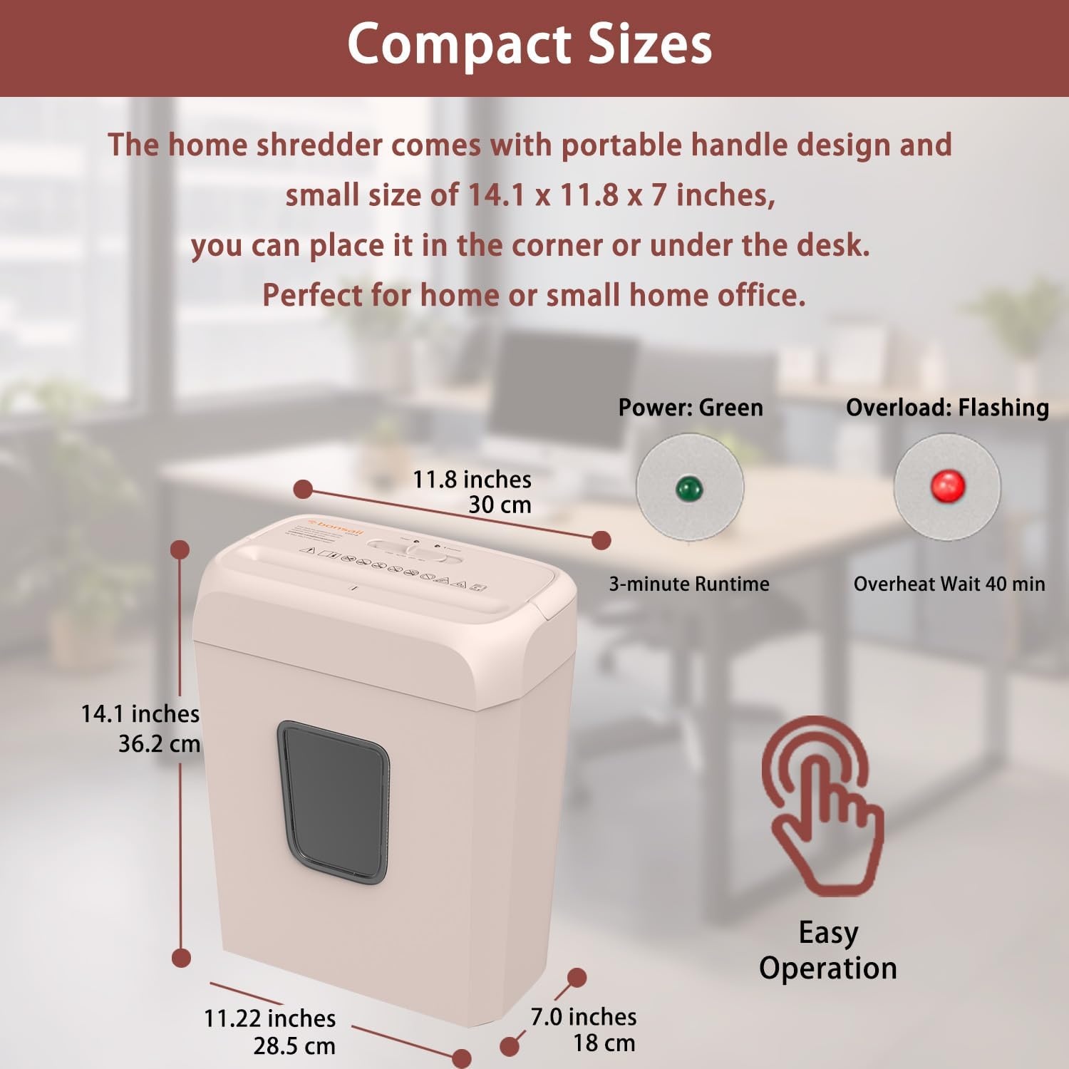 image:imageBonsaii Secure Shredder Home Office Shredder high Security 6Sheet CrossCut shredding for documents Mail Staples Credit Cards Equipped Convenient Handle 34Gallon Wastebasket White amp BluePink