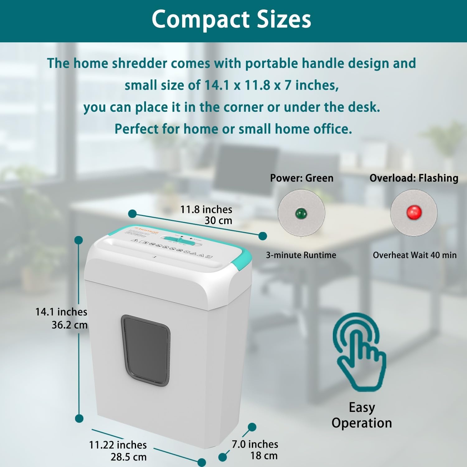 image:imageBonsaii Secure Shredder Home Office Shredder high Security 6Sheet CrossCut shredding for documents Mail Staples Credit Cards Equipped Convenient Handle 34Gallon Wastebasket White amp BlueWhite and Blue