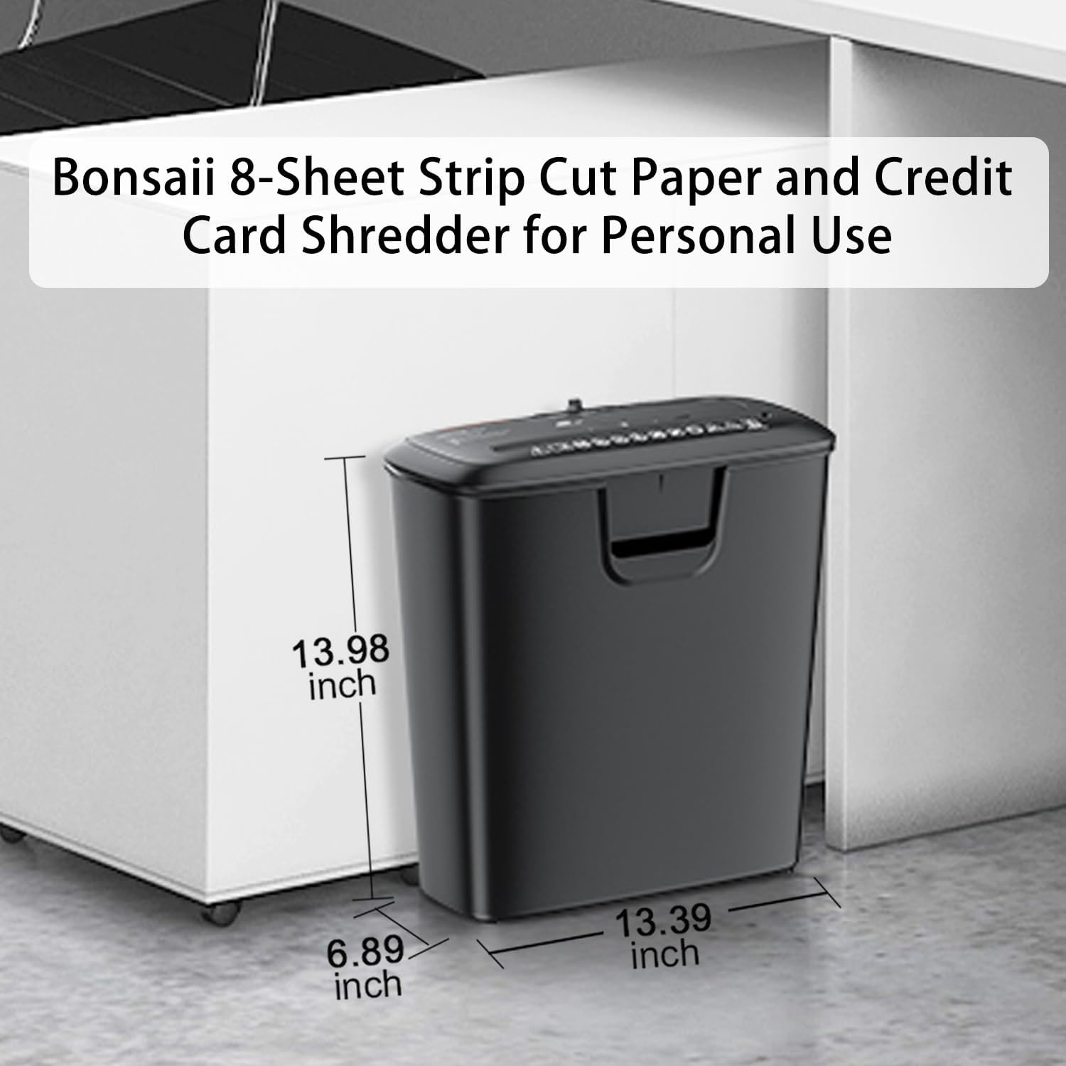 image:imageBonsaii Secure Shredder Home Office Shredder high Security 6Sheet CrossCut shredding for documents Mail Staples Credit Cards Equipped Convenient Handle 34Gallon Wastebasket White amp BlueBlack