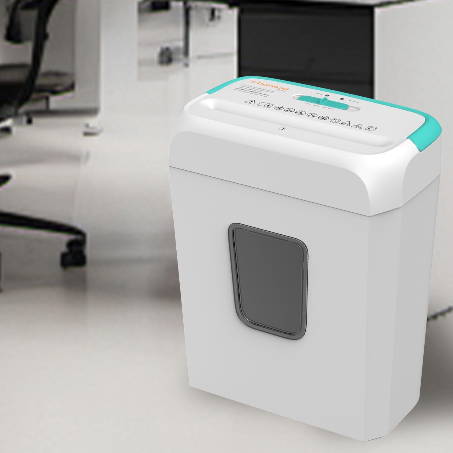 image:imageBonsaii Secure Shredder Home Office Shredder high Security 6Sheet CrossCut shredding for documents Mail Staples Credit Cards Equipped Convenient Handle 34Gallon Wastebasket White amp BlueWhite and Blue