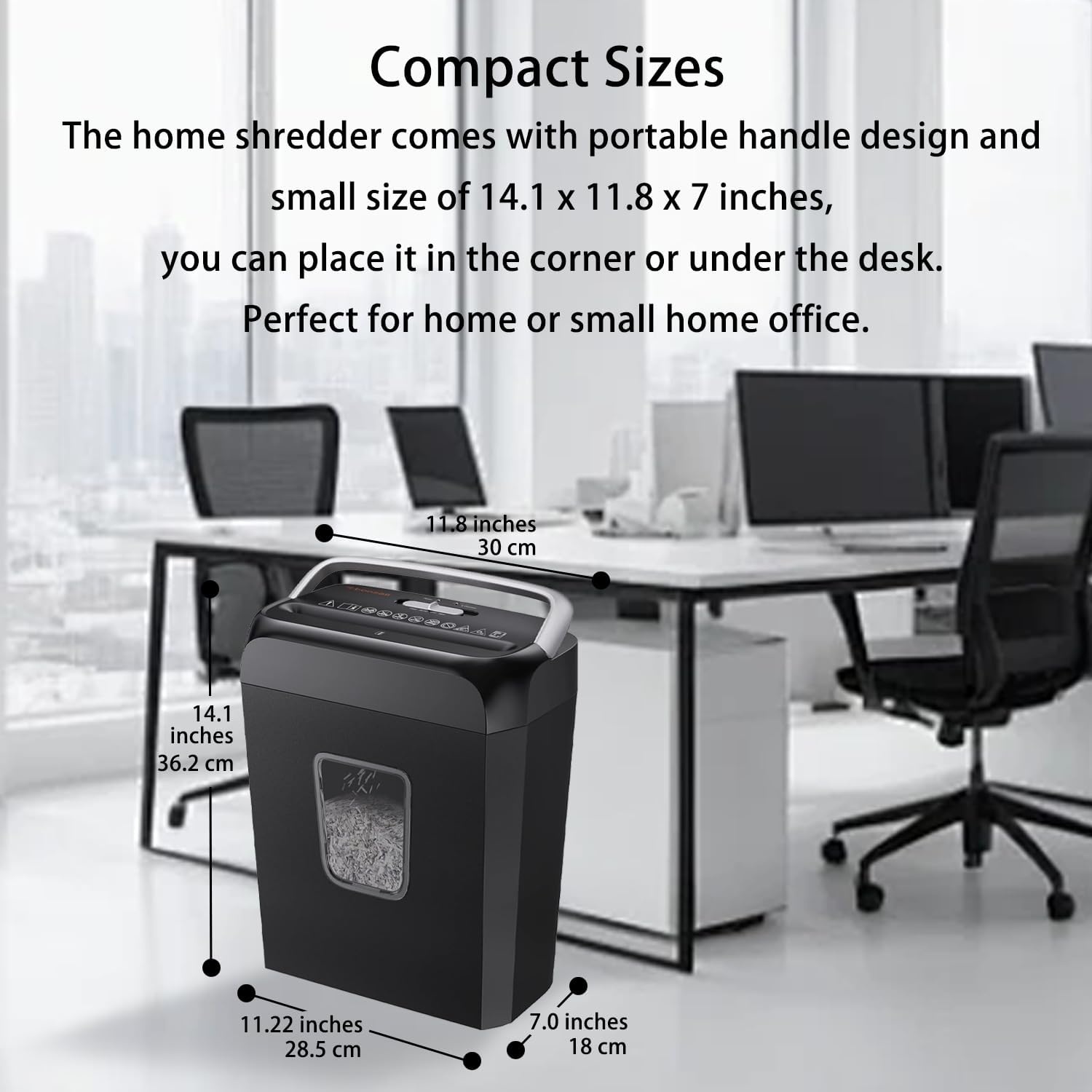 image:imageBonsaii Secure Shredder Home Office Shredder high Security 6Sheet CrossCut shredding for documents Mail Staples Credit Cards Equipped Convenient Handle 34Gallon Wastebasket White amp BlueBlack