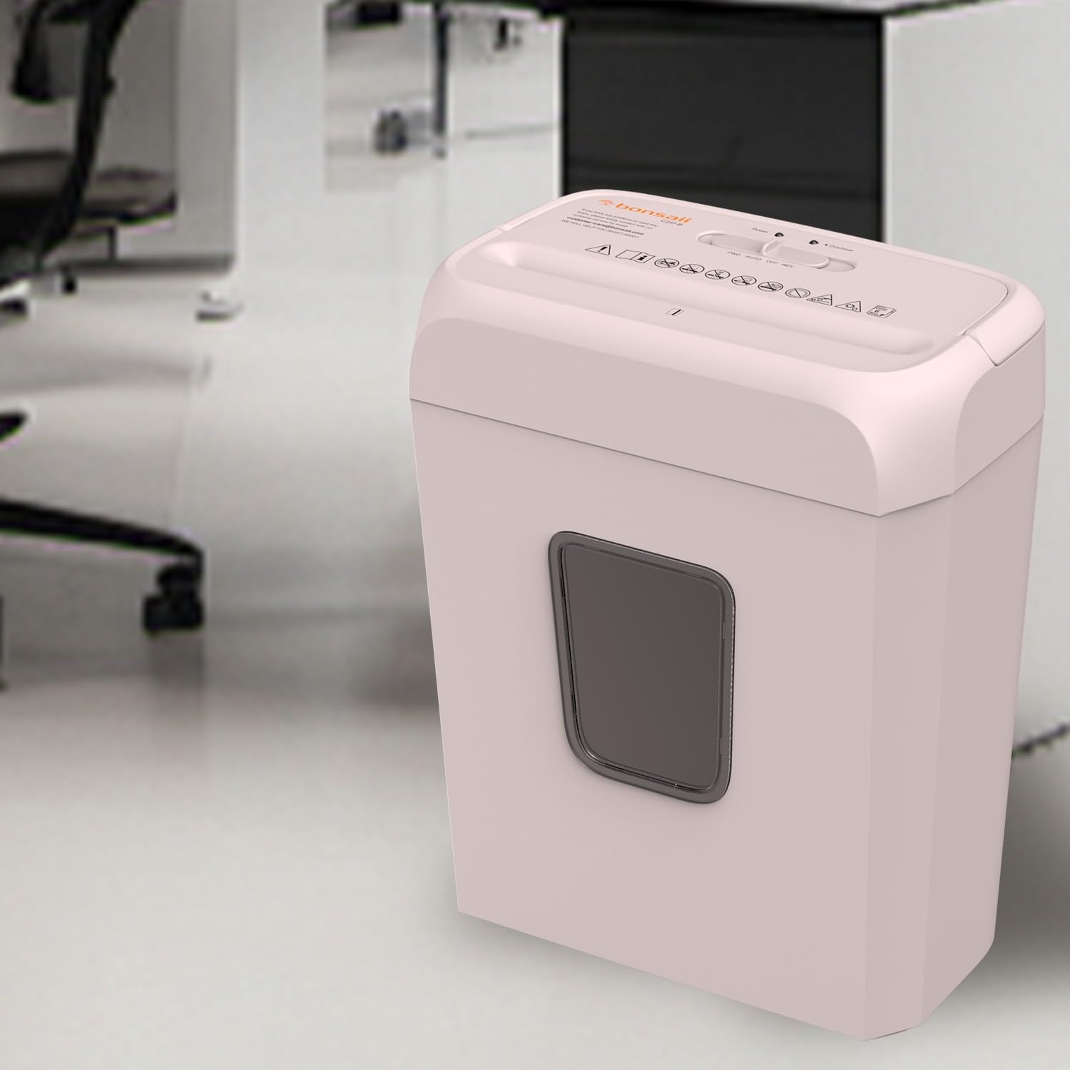 image:imageBonsaii Secure Shredder Home Office Shredder high Security 6Sheet CrossCut shredding for documents Mail Staples Credit Cards Equipped Convenient Handle 34Gallon Wastebasket White amp BluePink