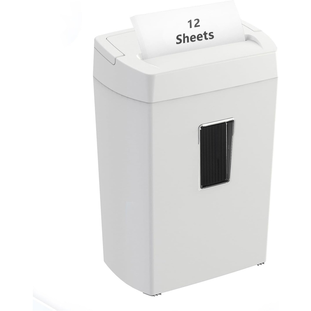 image:imageBonsaii 12 Sheet Micro Cut Paper Shredder 60Minute Continuous Run Time Home Office Heavy Duty Shredder for CD Credit Card Mails Staple Clip JamProof System 42 Gal Pullout BinWhite