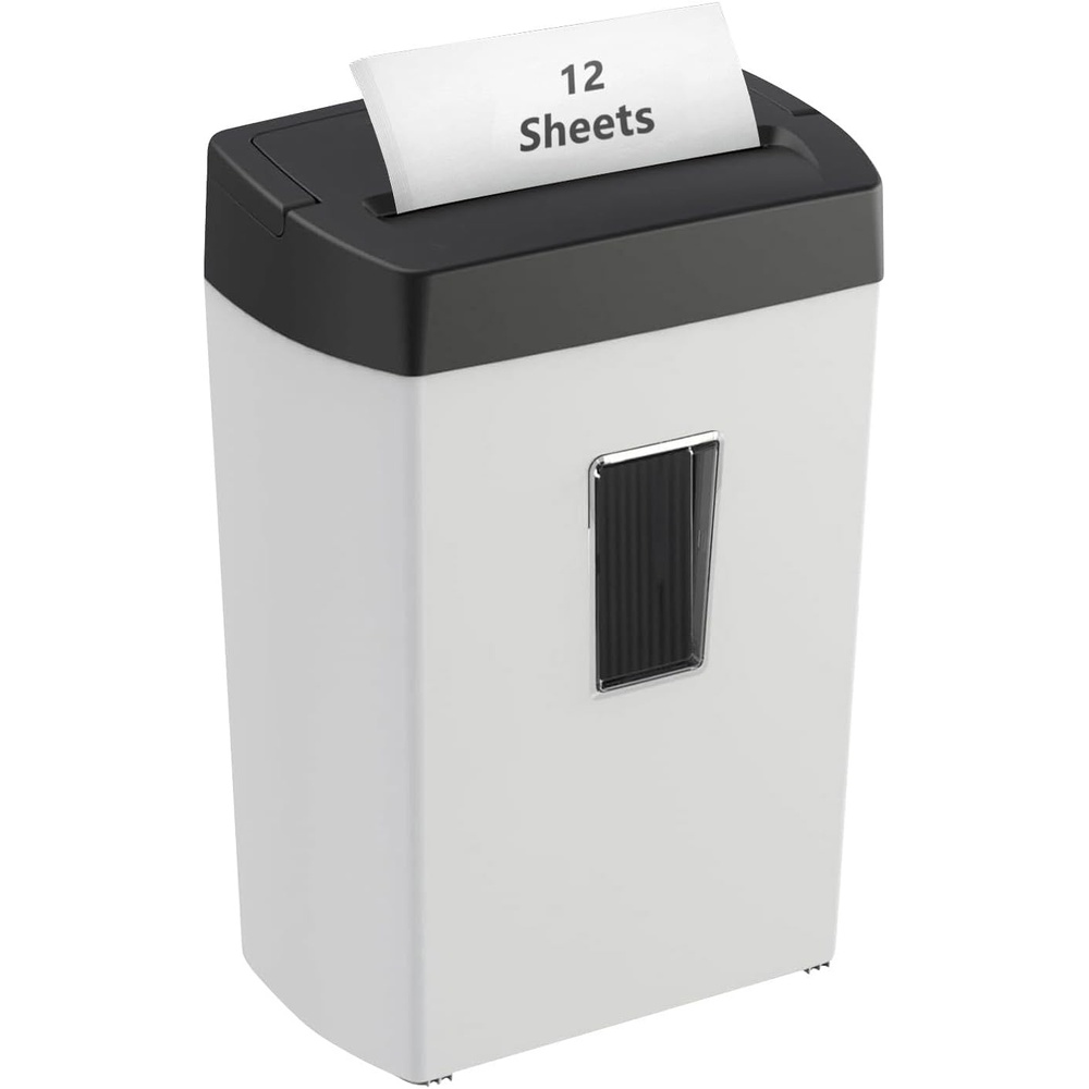 image:imageBonsaii 12 Sheet Micro Cut Paper Shredder 60Minute Continuous Run Time Home Office Heavy Duty Shredder for CD Credit Card Mails Staple Clip JamProof System 42 Gal Pullout BinBlack and White