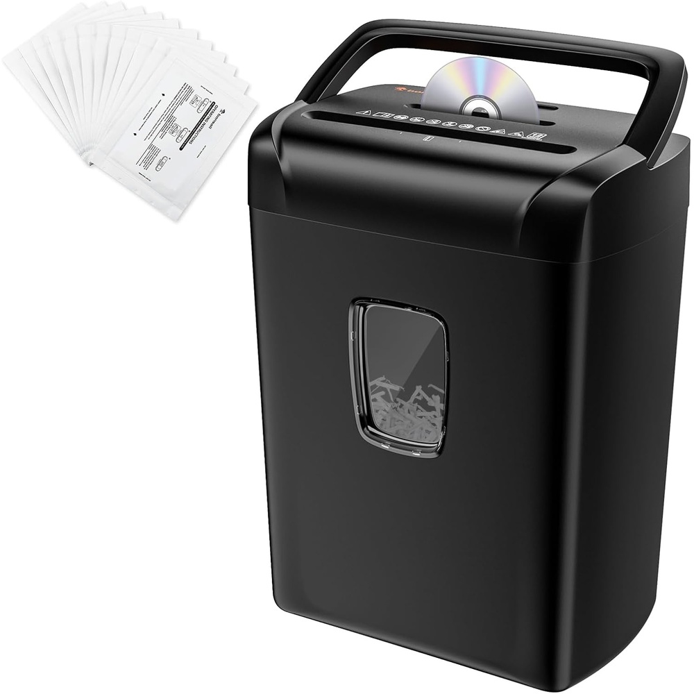 image:imageBonsaii 12Sheet Paper Shredder for Home Office Use amp 12 Pack Lubricant Sheets