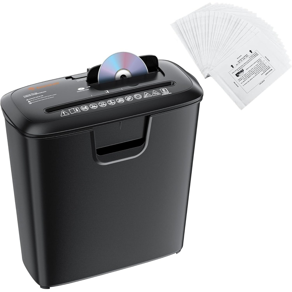 image:imageBonsaii 8 Sheet Strip Cut S120C Paper Shredder for Home Office Use amp 24 Pack Lubricant Sheets
